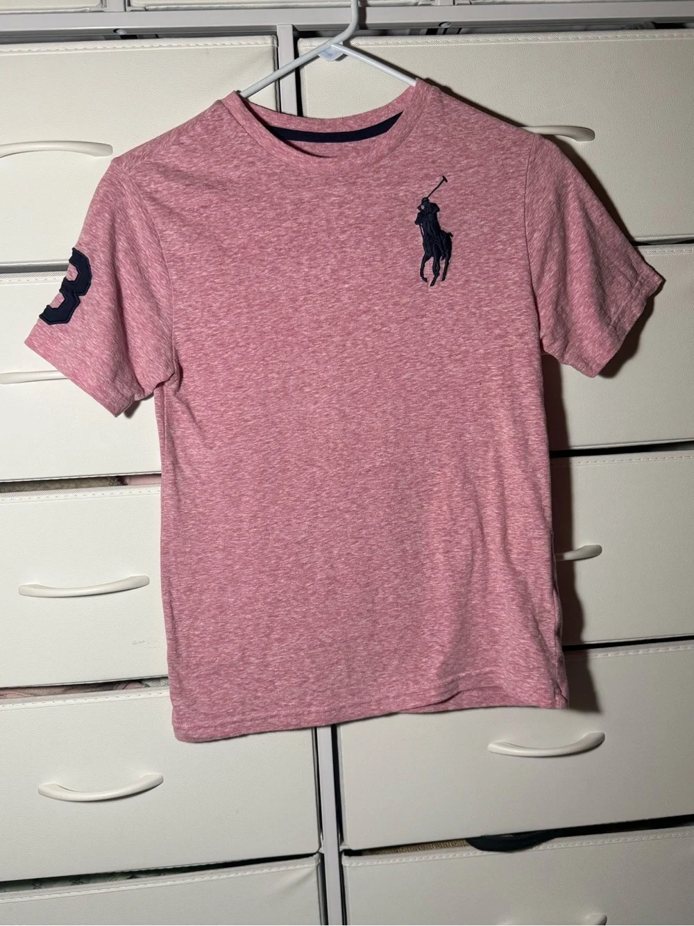 Polo Ralph Lauren Big Pony Short Sleeve T-Shirt Boys 10-12 Pink Red